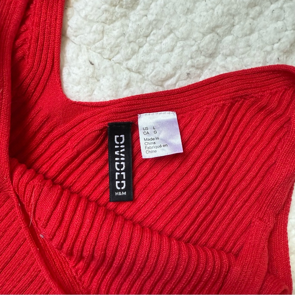 H&M Red Ribbed Camisole Top - Picture 8 of 8